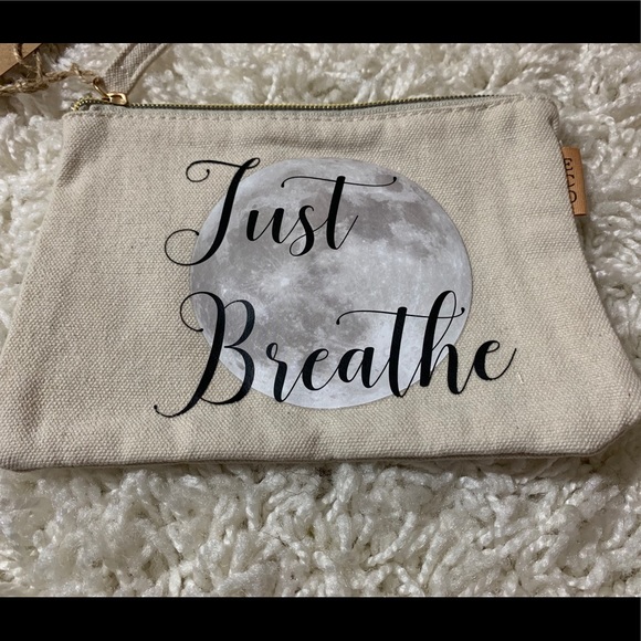 Sale! Just Breathe Moon canvas Makeup Bag - Picture 3 of 8